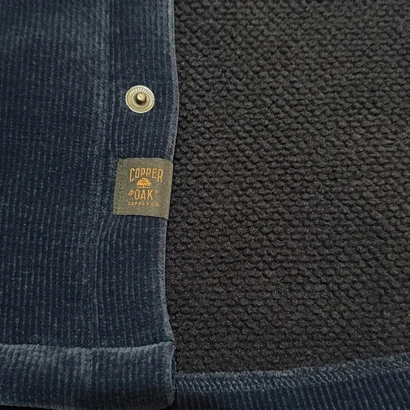 Copper Oak Men's Navy Blue Corduroy Fleece Jacket M, L NWT - Picture 8 of 13